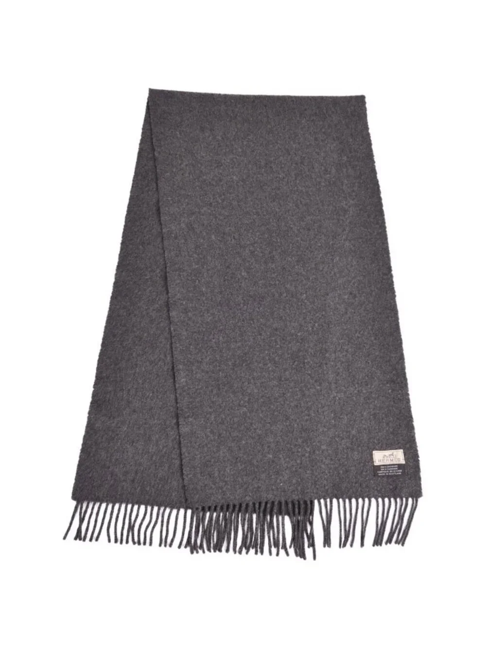 Hermes Scarf Shawl Fringe Cashmere